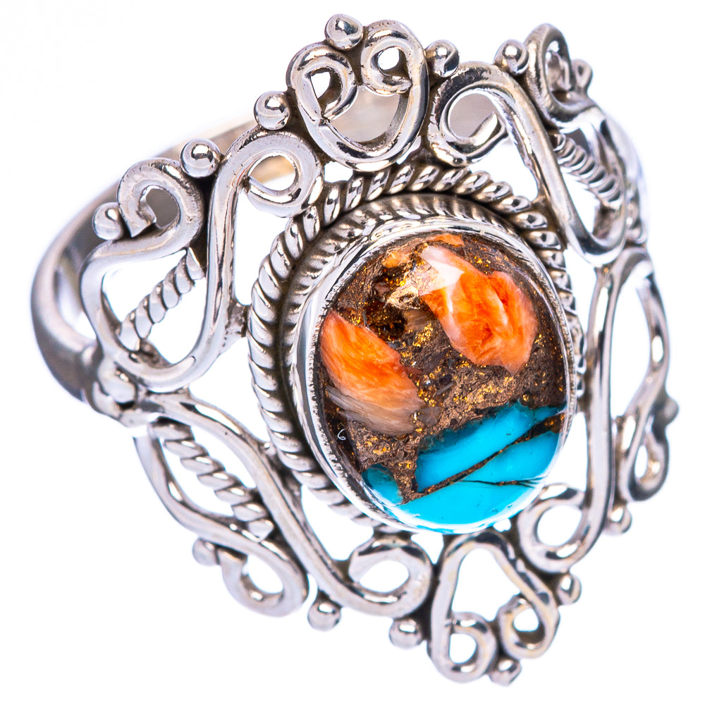 Spiny Oyster Turquoise Ring Size 8.5 (925 Sterling Silver) R146768