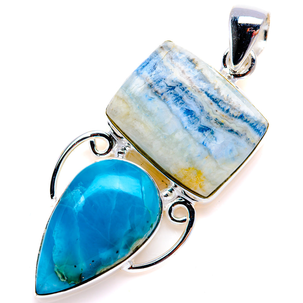 Blue Scheelite, Larimar Pendant 2" (925 Sterling Silver) PD38141