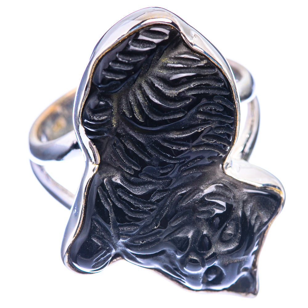 Black Onyx Cat Ring Size 6 (925 Sterling Silver) R141987