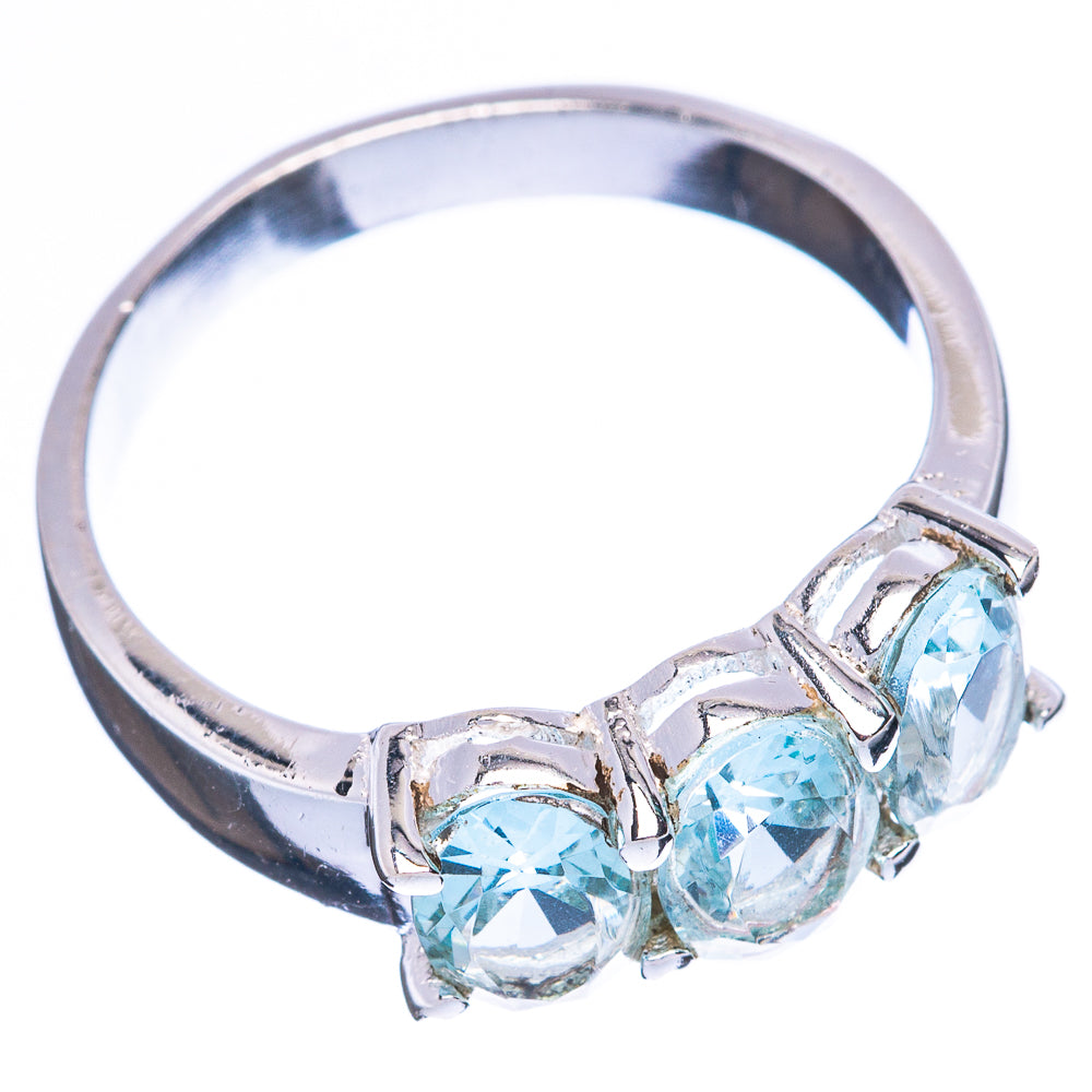 Blue Topaz Dainty Ring Size 7.75 (925 Sterling Silver) R5181
