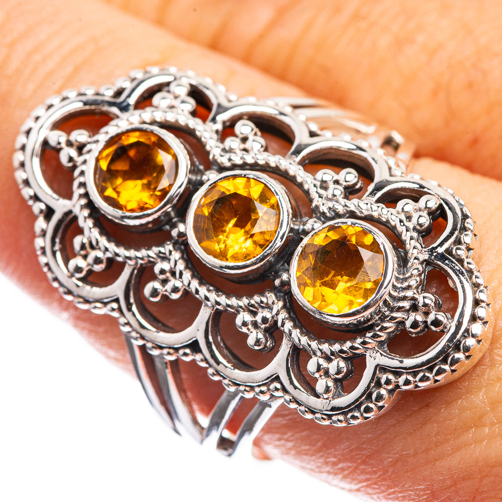 Faceted Citrine Ring Size 9 (925 Sterling Silver) R143095