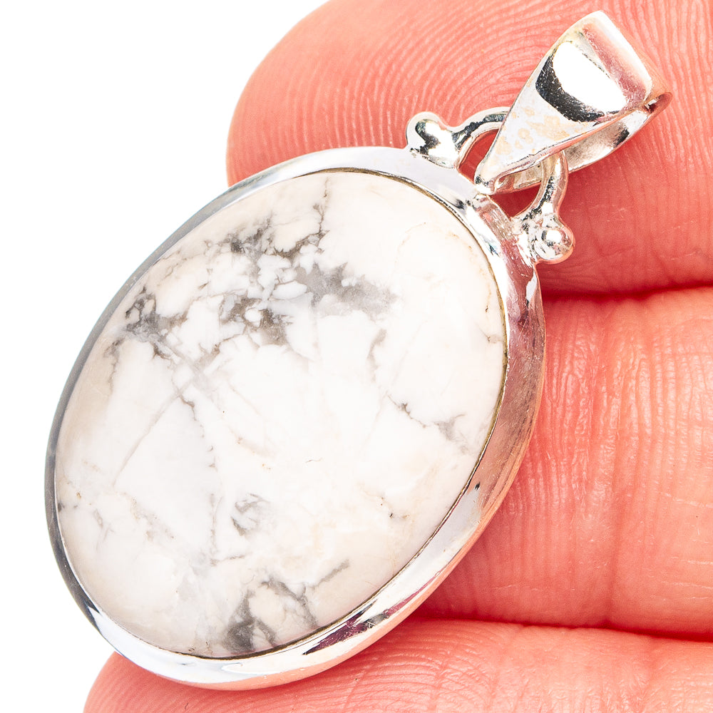Howlite Pendant 1 3/8" (.925 Sterling Silver)