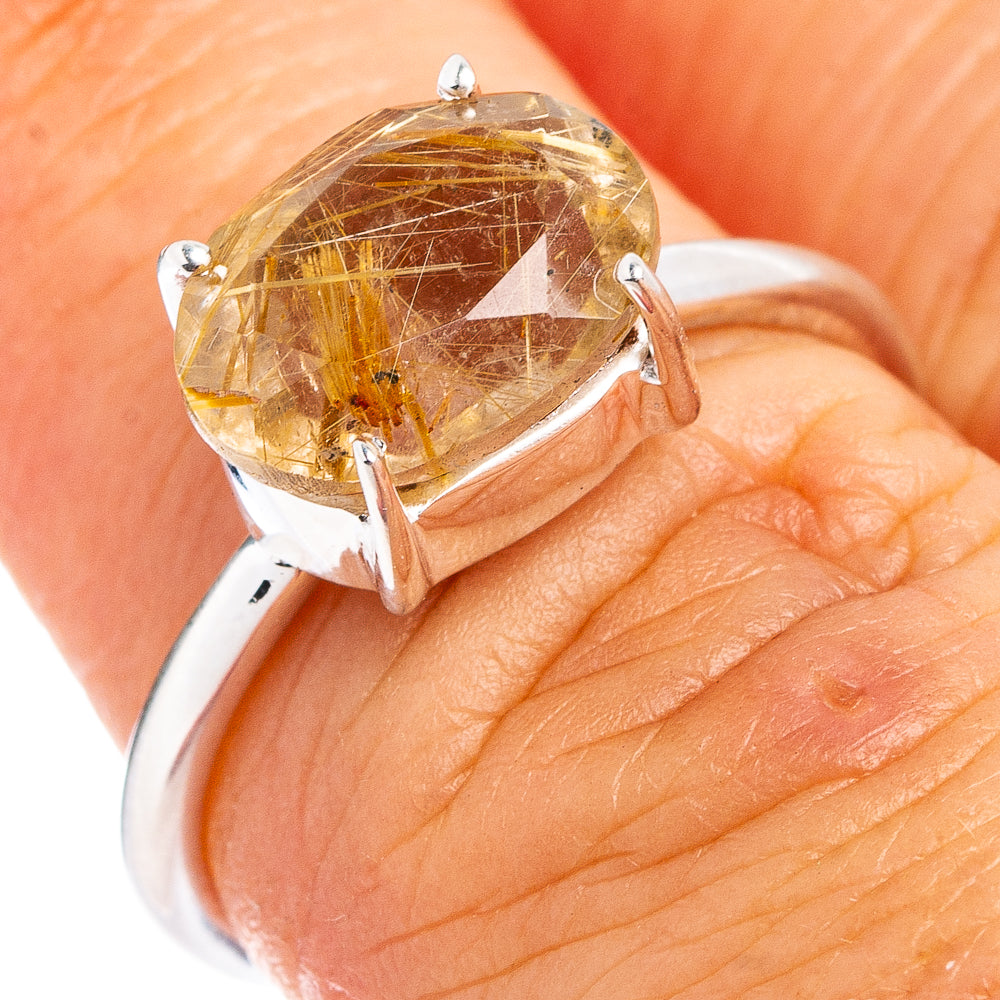 Rutilated Quartz Ring Size 5.75 (.925 Sterling Silver)