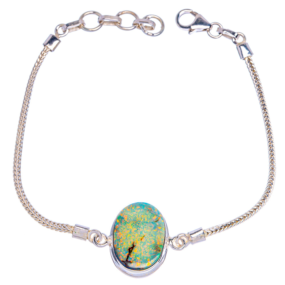 Rare Sterling Opal Bracelets 7 1/4 To 8 1/4" (925 Sterling Silver) B90318