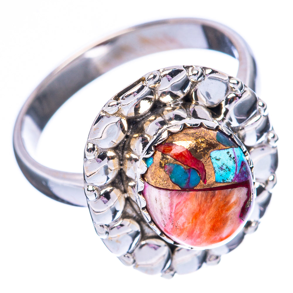Kingman Pink Dahlia Turquoise 925 Sterling Silver Ring Size 7 (925 Sterling Silver) R3864