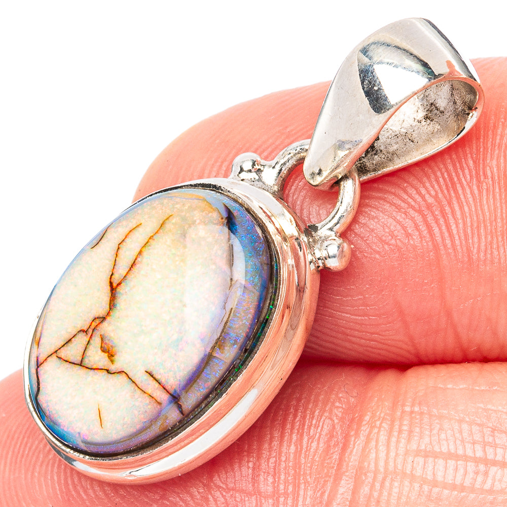 Rare Sterling Opal Pendant 1 1/8" (925 Sterling Silver) P42939