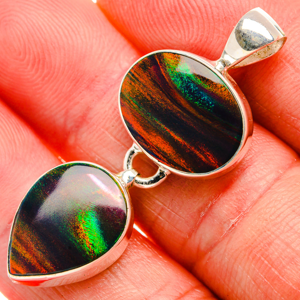 Aura Opal Pendant 1 3/4" (925 Sterling Silver) PD38235
