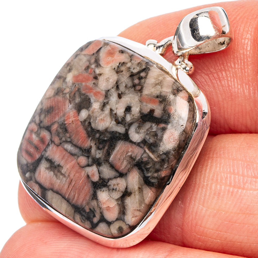 Crinoid Fossil Pendant 1 1/4" (.925 Sterling Silver)