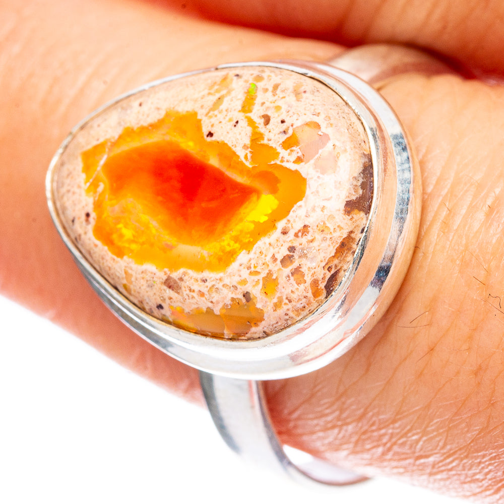 Mexican Fire Opal Ring Size 9.75 (925 Sterling Silver) R2410