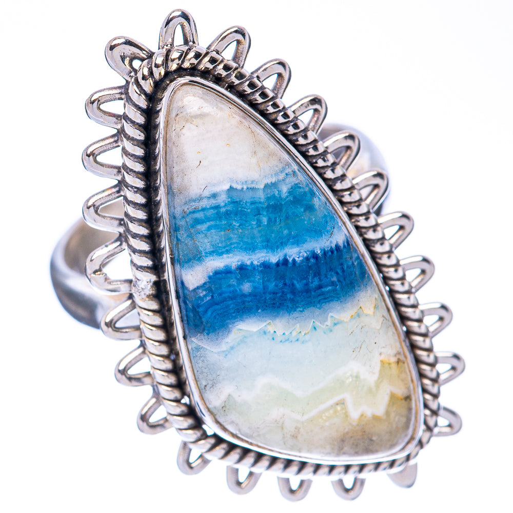 Blue Scheelite Ring Size 6.25 (925 Sterling Silver) R2023