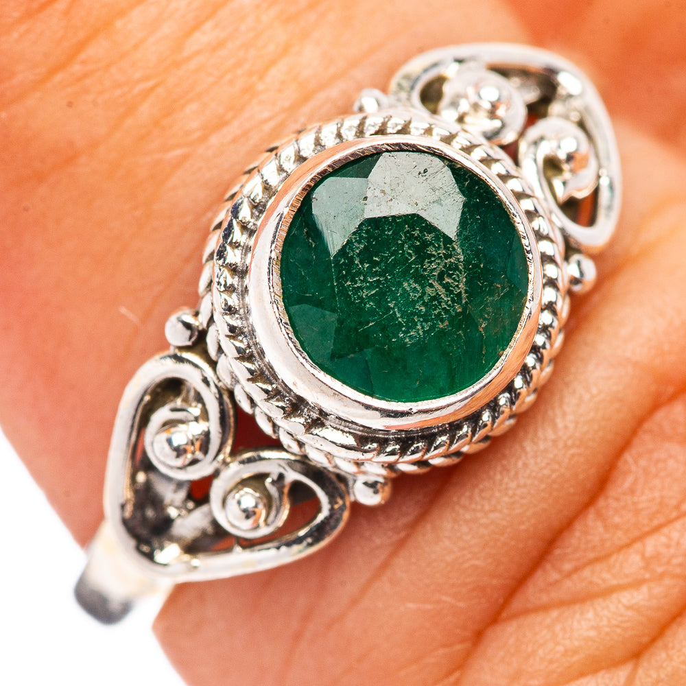 Dainty Green Sillimanite Ring Size 6.25 (.925 Sterling Silver)