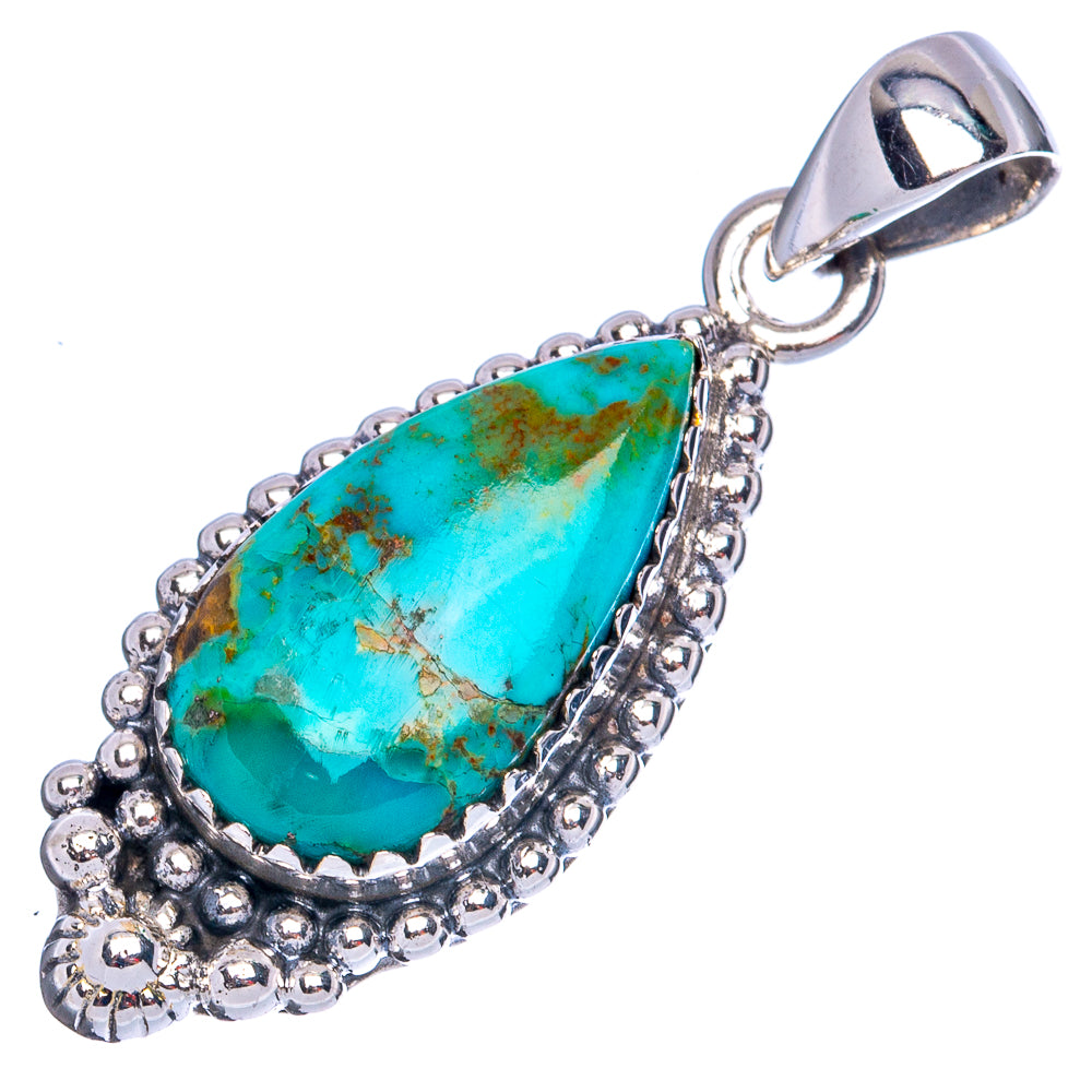 Rare Arizona Turquoise Pendant 1 3/8" (925 Sterling Silver) P42125