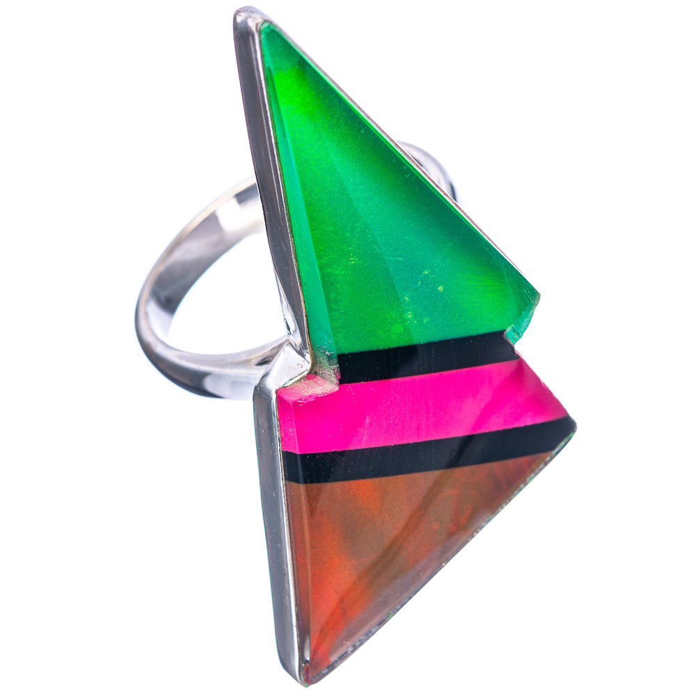 Premium Aura Opal Bolt Ring Size 9 (.925 Sterling Silver)
