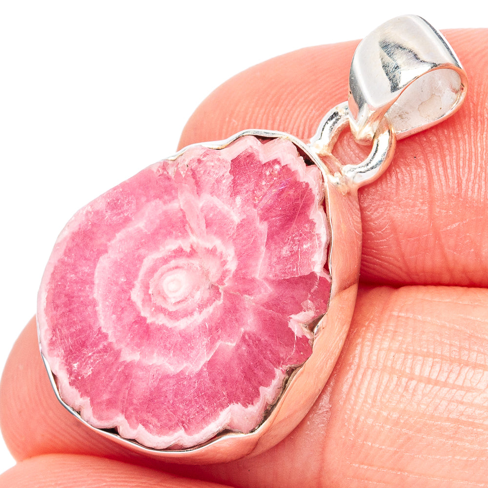 Rare Rhodochrosite Stalactite Pendant 1 1/4" (925 Sterling Silver) P42942