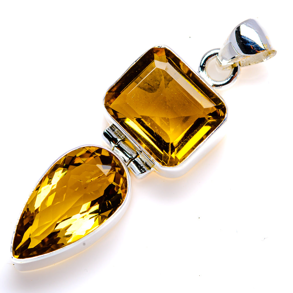 Faceted Citrine Pendant 1 3/4" (925 Sterling Silver) PD38075