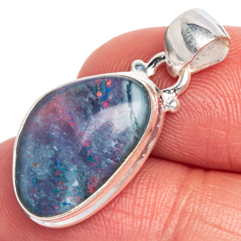 Rare Triplet Opal Pendant 1 1/8" (925 Sterling Silver) P40674