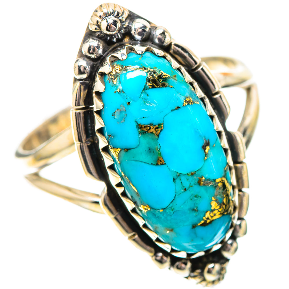 Blue Copper Composite Turquoise Ring Size 9.25 (925 Sterling Silver) RING139042