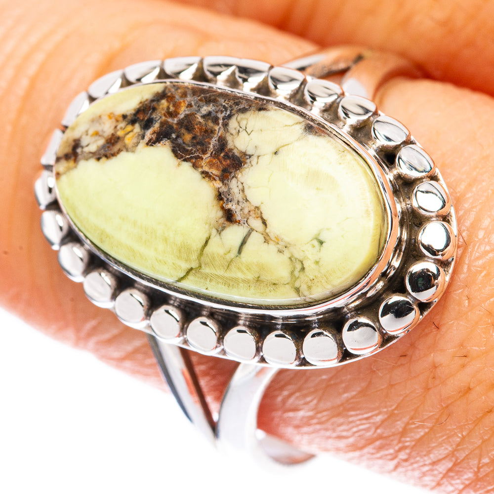 Lemon Chrysoprase Ring Size 9.75 (925 Sterling Silver) R1968