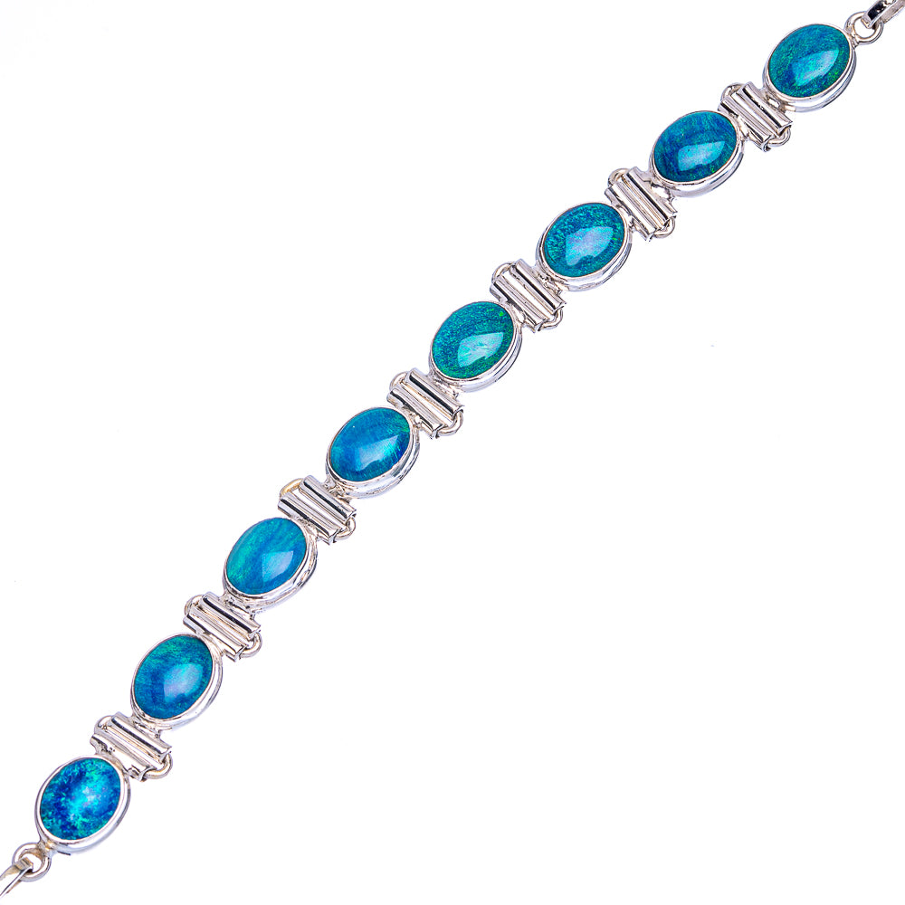 Rare Doublet Opal Bracelets 6 3/8 To 8 1/8" (925 Sterling Silver) B90359