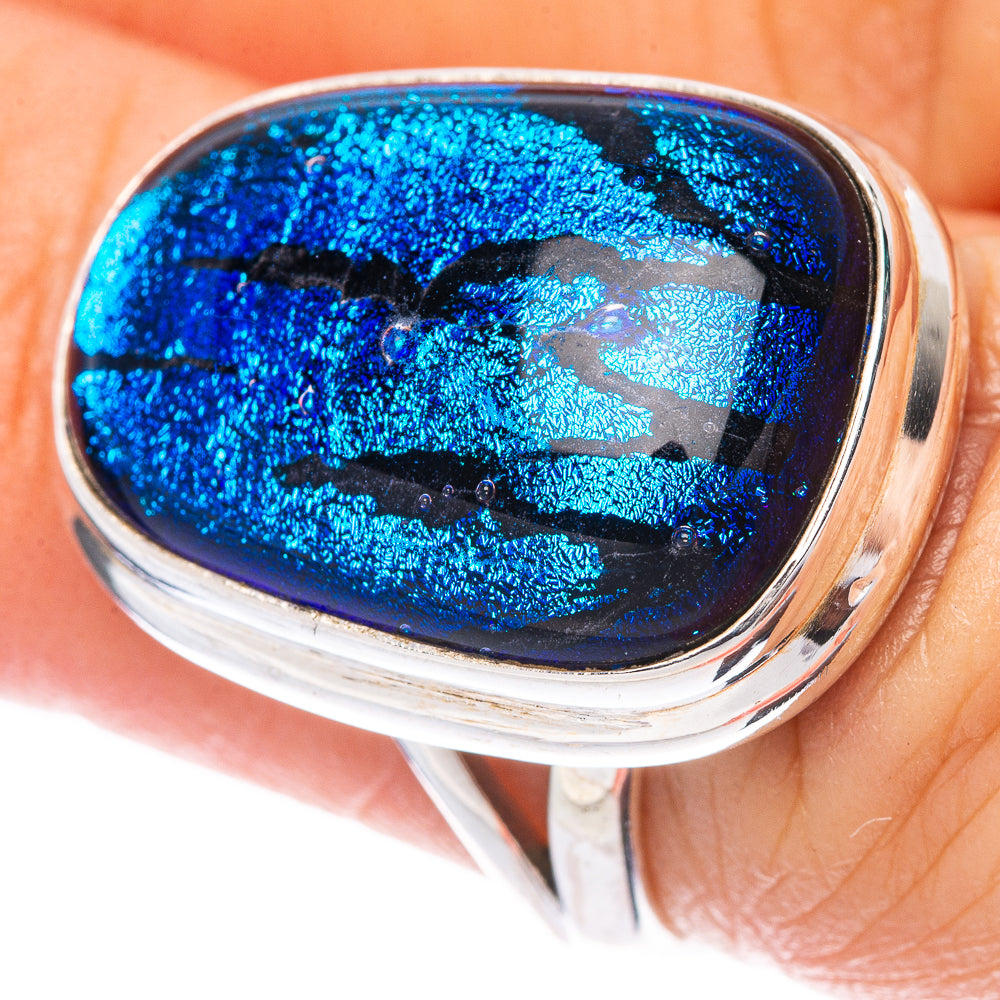 Dichroic Glass Ring Size 6 (925 Sterling Silver) R1667