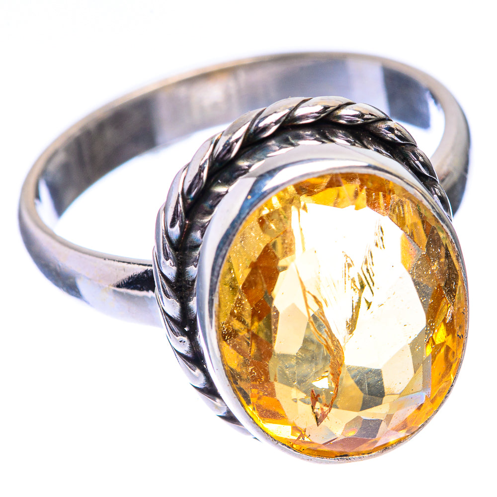 Faceted Citrine Ring Size 9 (925 Sterling Silver) R140543