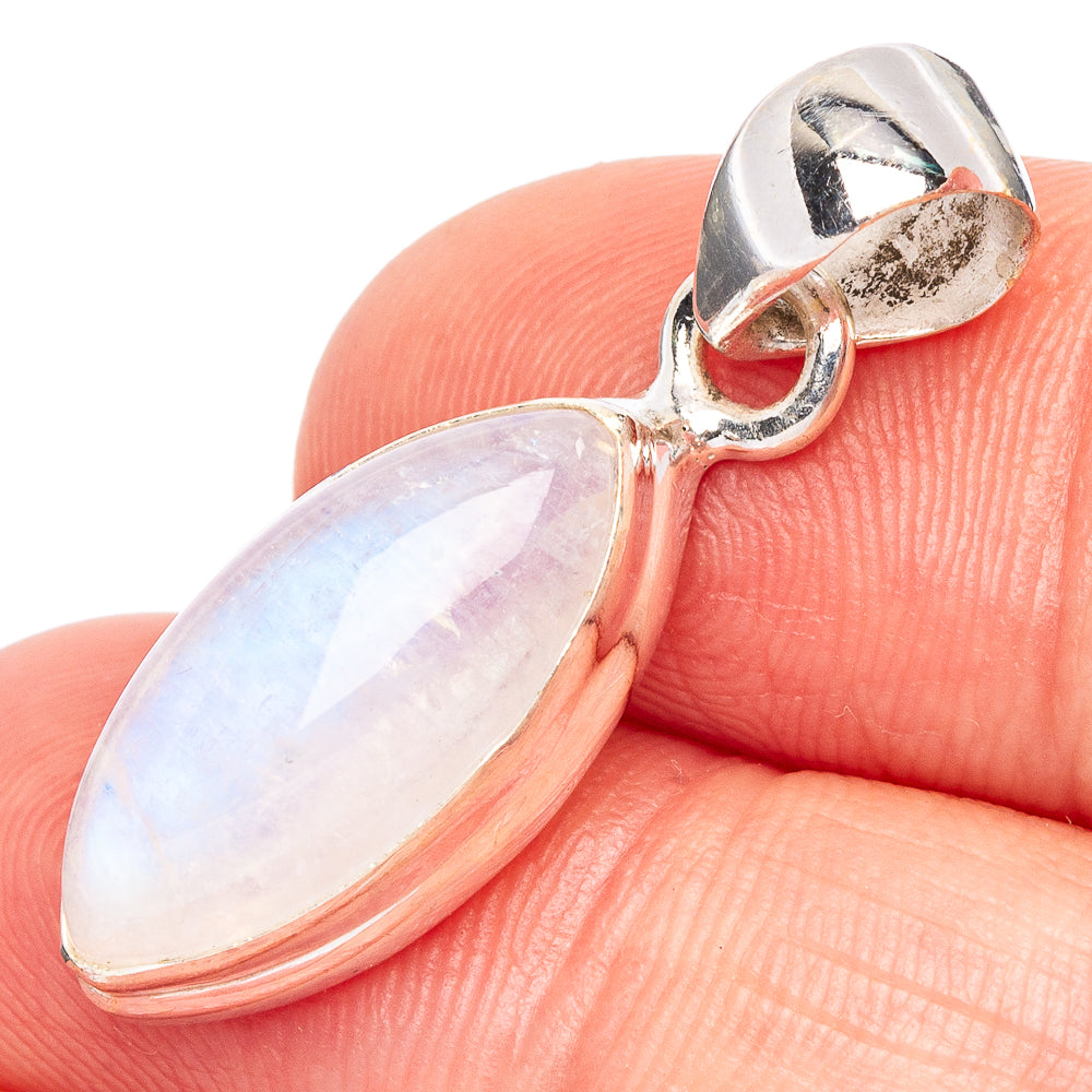 Rainbow Moonstone Pendant 1 1/4" (925 Sterling Silver) P44738