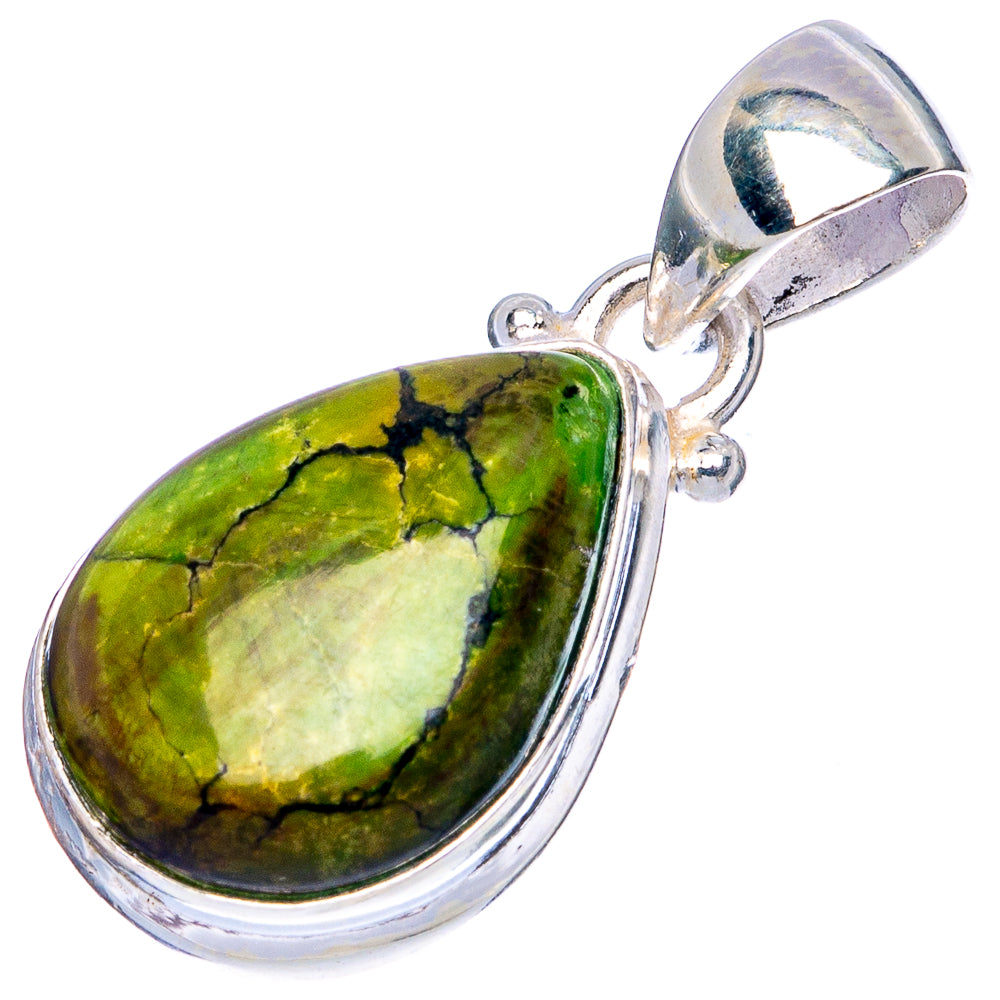 Arizona Spider Web Turquoise Pendant 1 1/8" (925 Sterling Silver) P43306