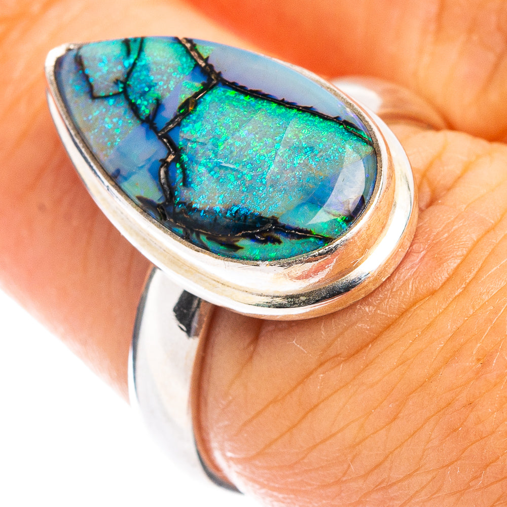 Rare Sterling Opal Ring Size 6.75 (.925 Sterling Silver)