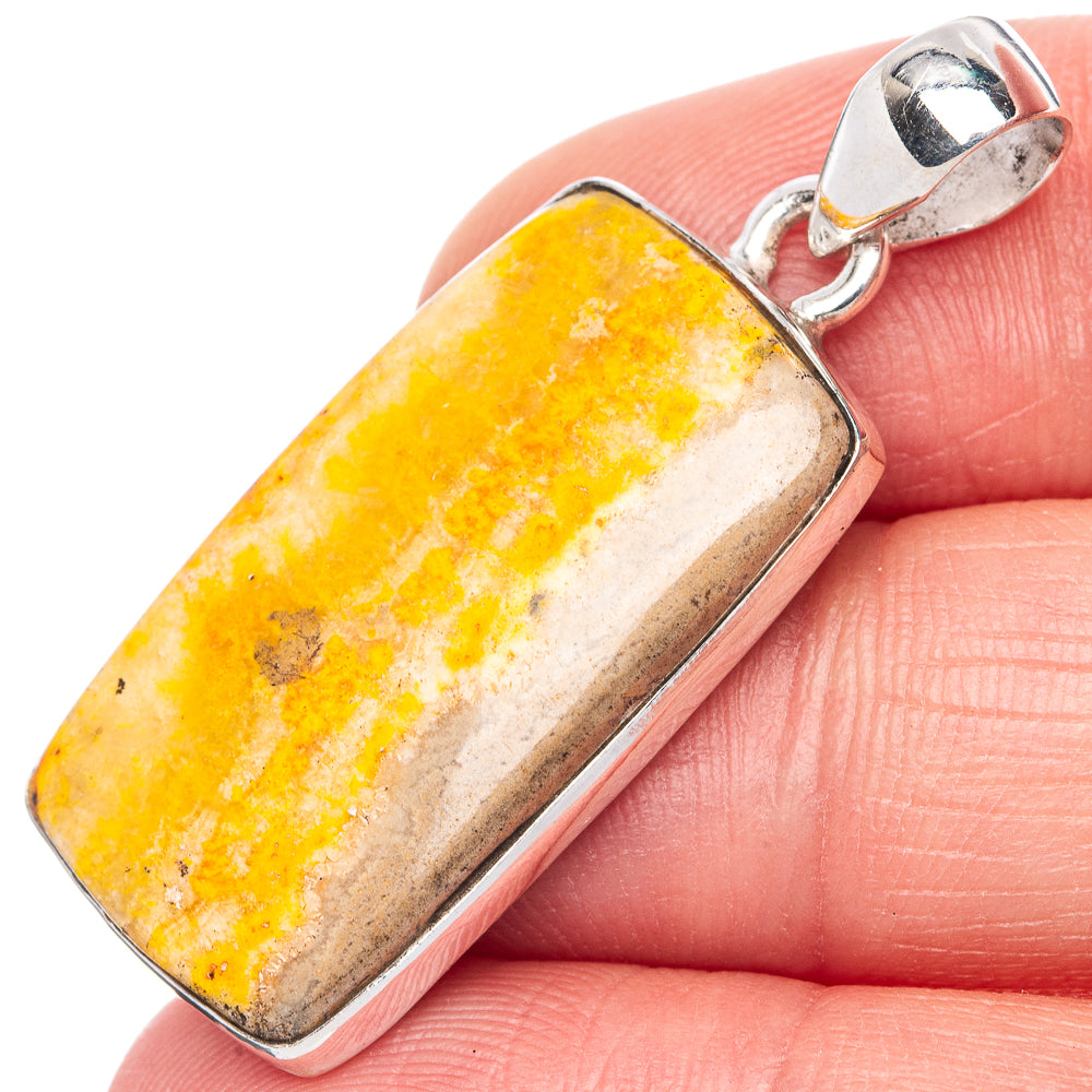 Bumble Bee Jasper Pendant 1 1/2" (925 Sterling Silver) P42160