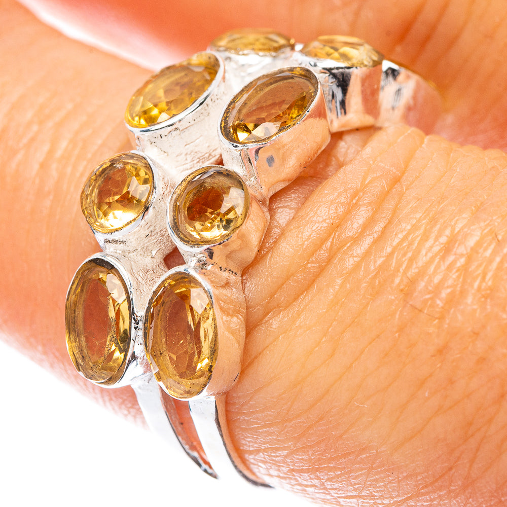 Faceted Citrine 925 Sterling Silver Ring Size 7.75 (925 Sterling Silver) R5454
