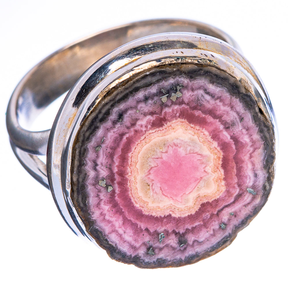 Rare Rhodochrosite Stalactite Ring Size 5 (925 Sterling Silver) R1385