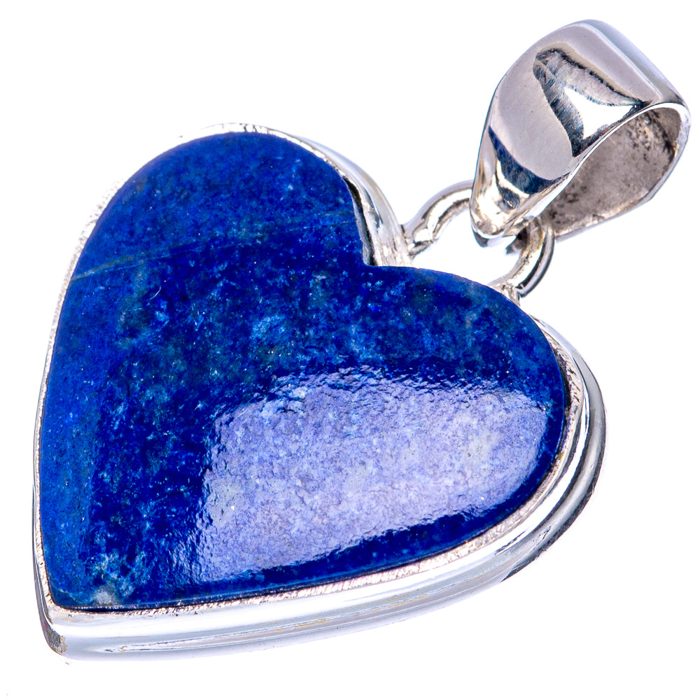Lapis Lazuli Heart Pendant 1 1/4" (925 Sterling Silver) P41454