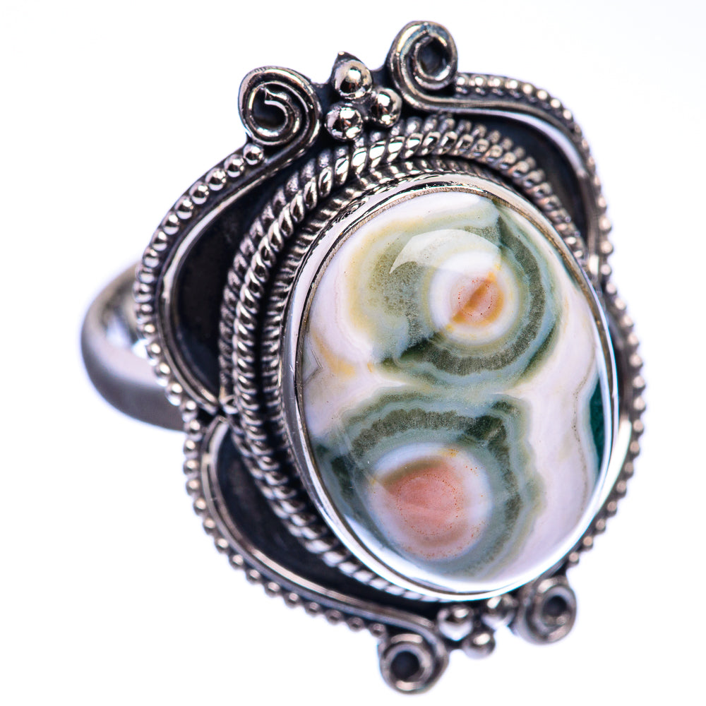 Ocean Jasper 925 Sterling Silver Ring Size 8.25
