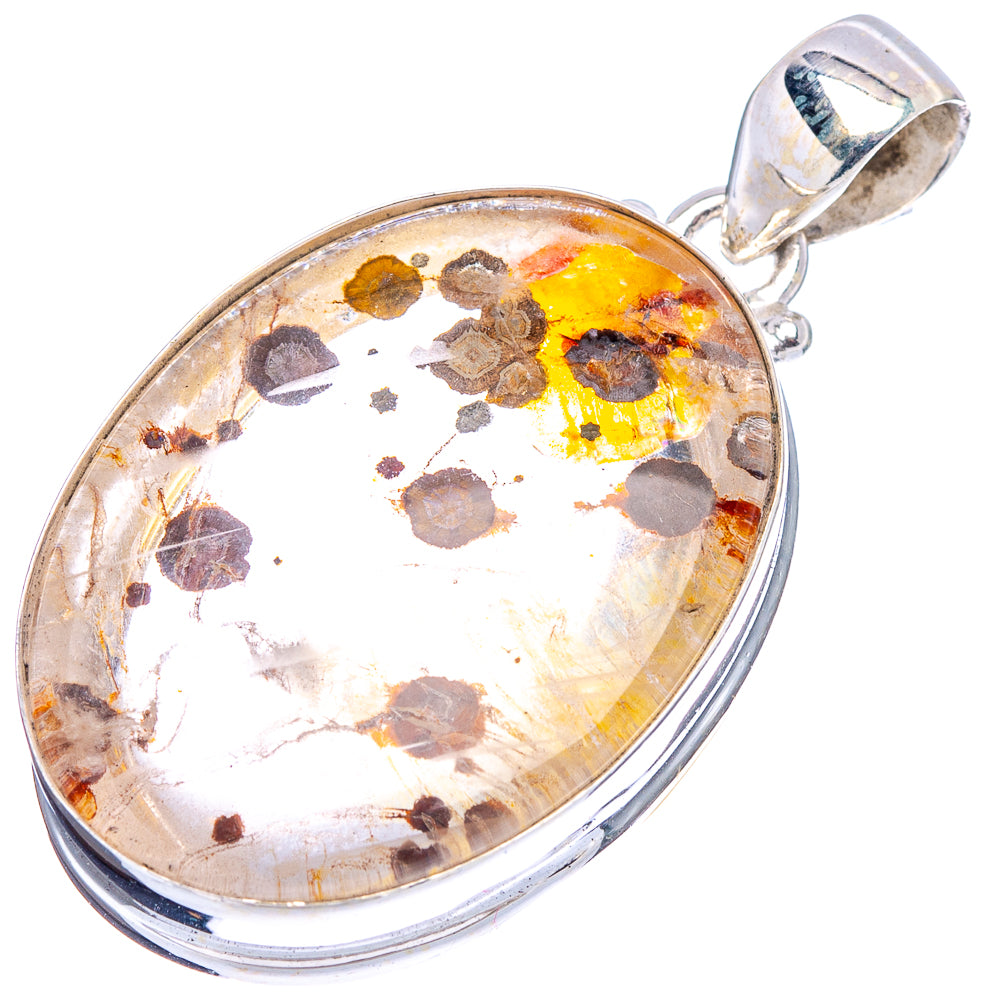 Marcasite In Quartz Pendant 1 5/8" (.925 Sterling Silver)
