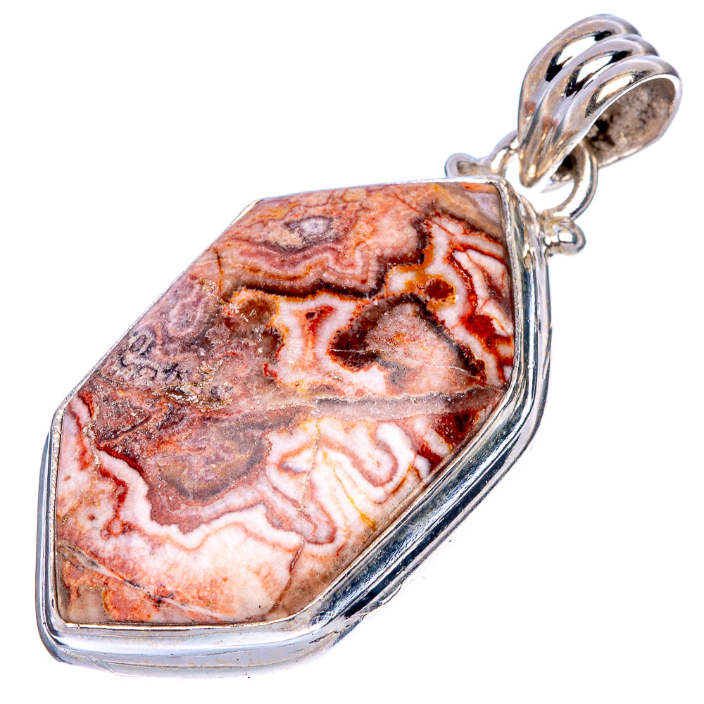 Crazy Lace Agate Pendant 1 5/8" (925 Sterling Silver) P40502