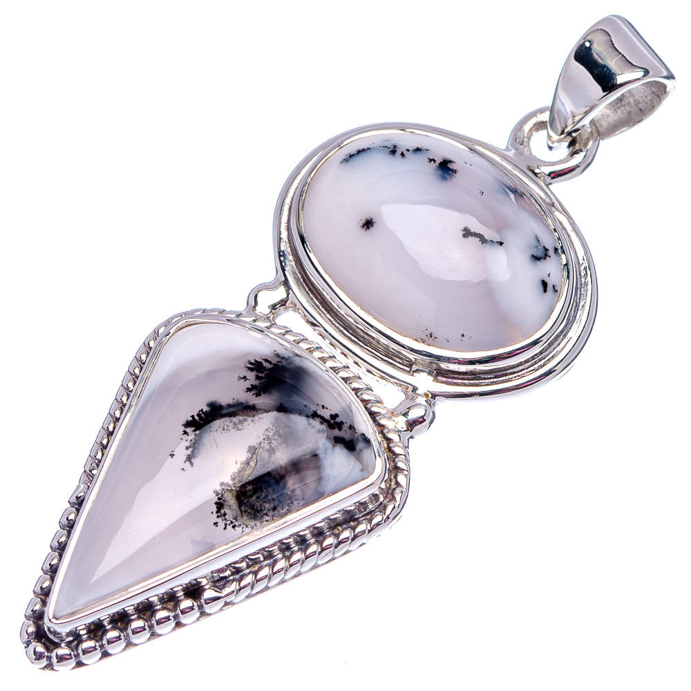 Premium Dendritic Opal Pendant 1 3/4" (.925 Sterling Silver)