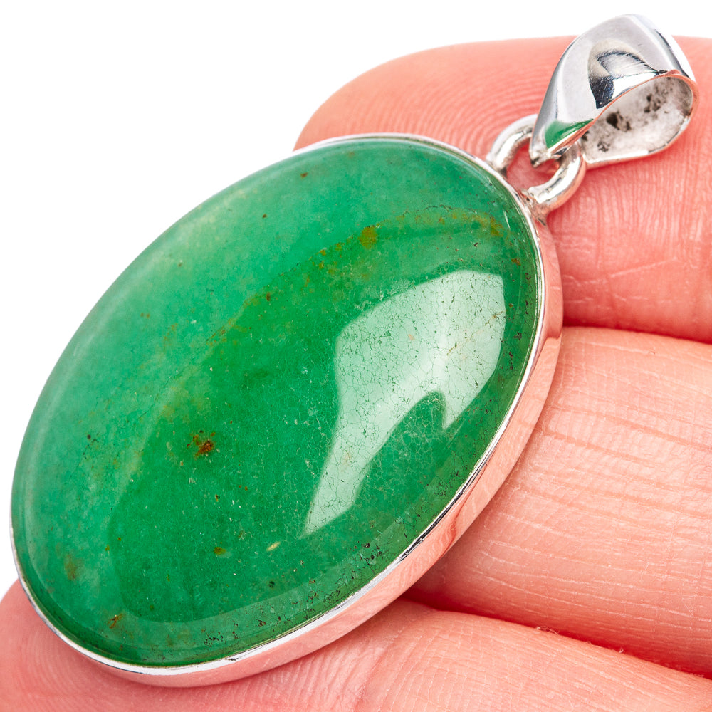 Green Onyx Pendant 1 5/8" (925 Sterling Silver) P42143