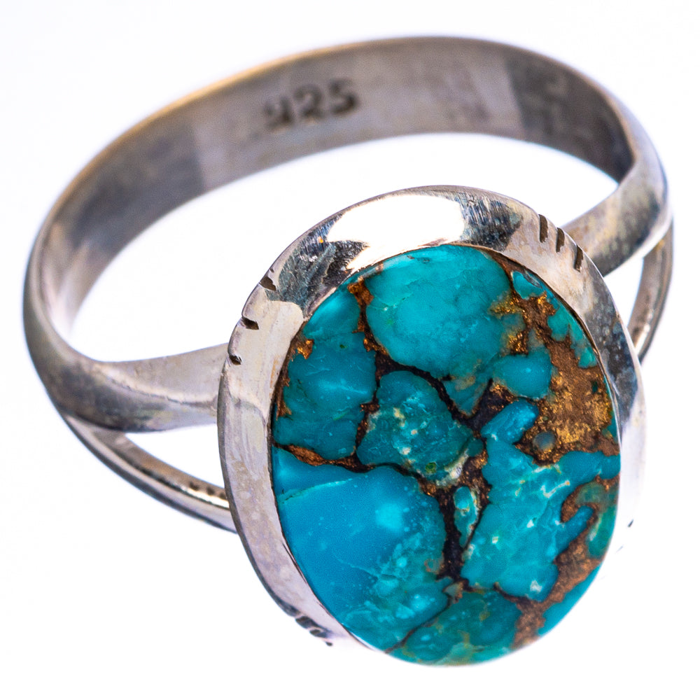 Blue Copper Composite Turquoise Ring Size 7 (925 Sterling Silver) R146510