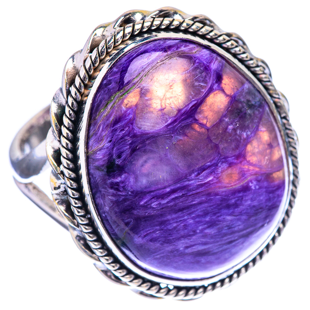 Large Charoite Ring Size 10 (925 Sterling Silver) R142727