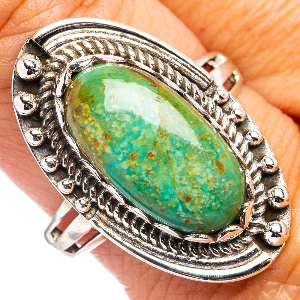 Native Style Royston Turquoise Ring Size 9.75 (.925 Sterling Silver)