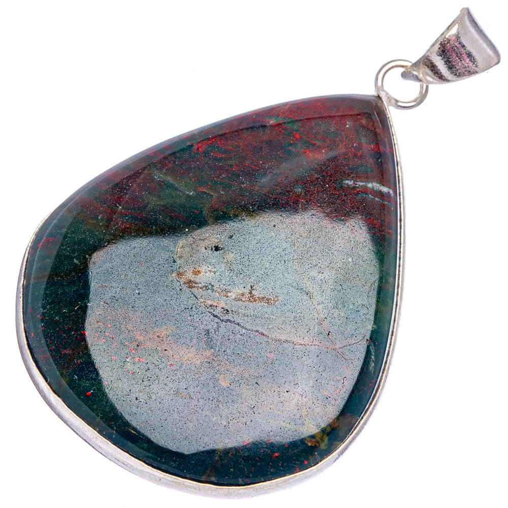 Bloodstone Pendant 2 1/8" (Silver Plated)