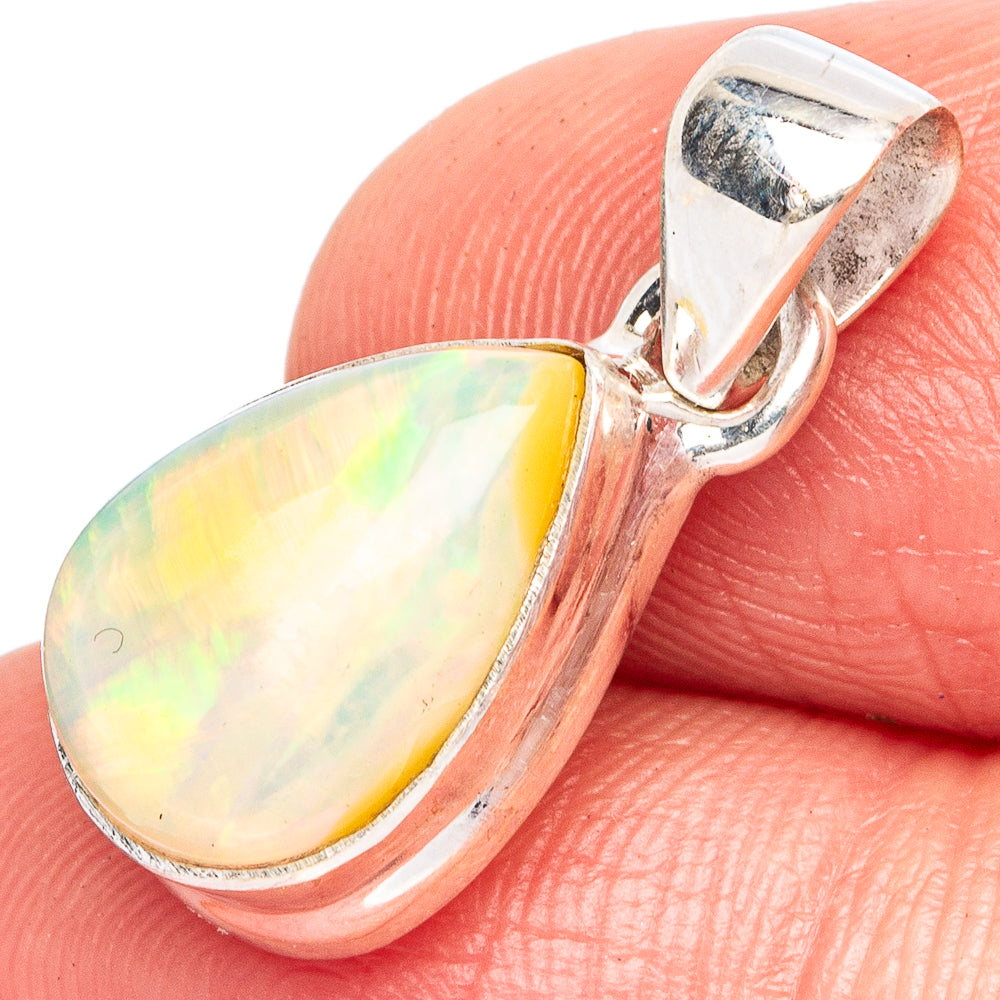 Large Rare Ethiopian Opal Pendant 7/8" (925 Sterling Silver) P43468