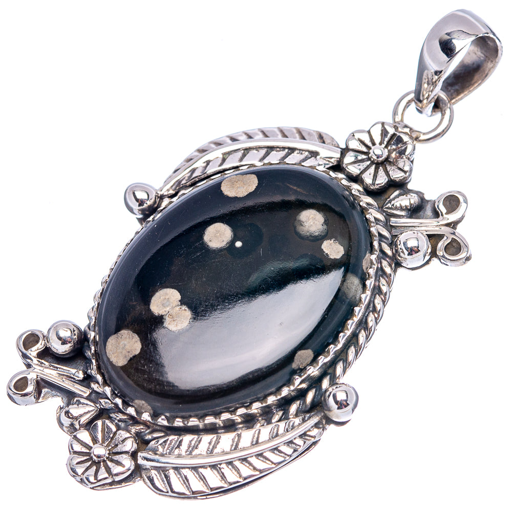 Premium Galaxy Obsidian Pendant 2 1/8" (.925 Sterling Silver)