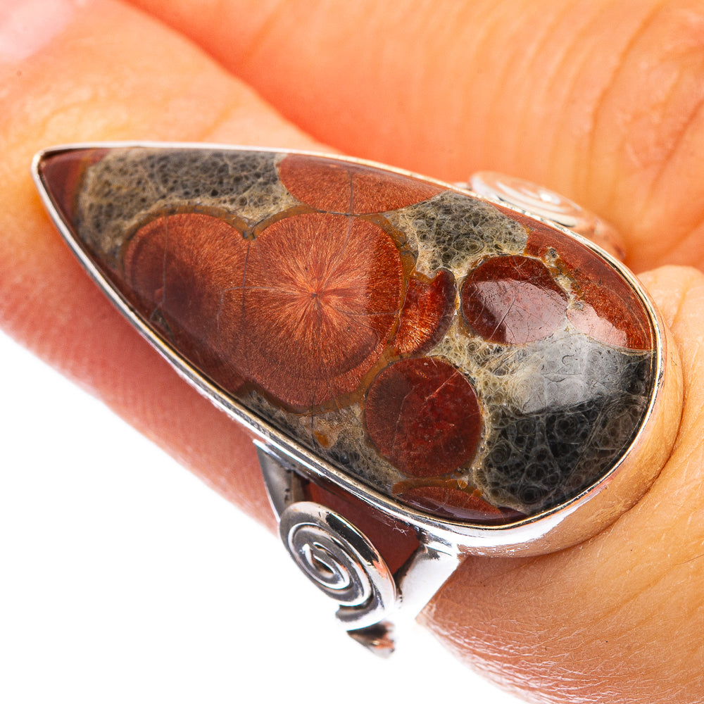 Large Poppy Jasper Ring Size 6 (925 Sterling Silver) R143012