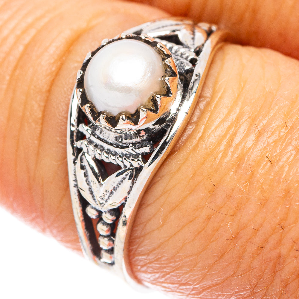 Cultured Pearl Dainty Ring Size 7.5 (925 Sterling Silver) R5912