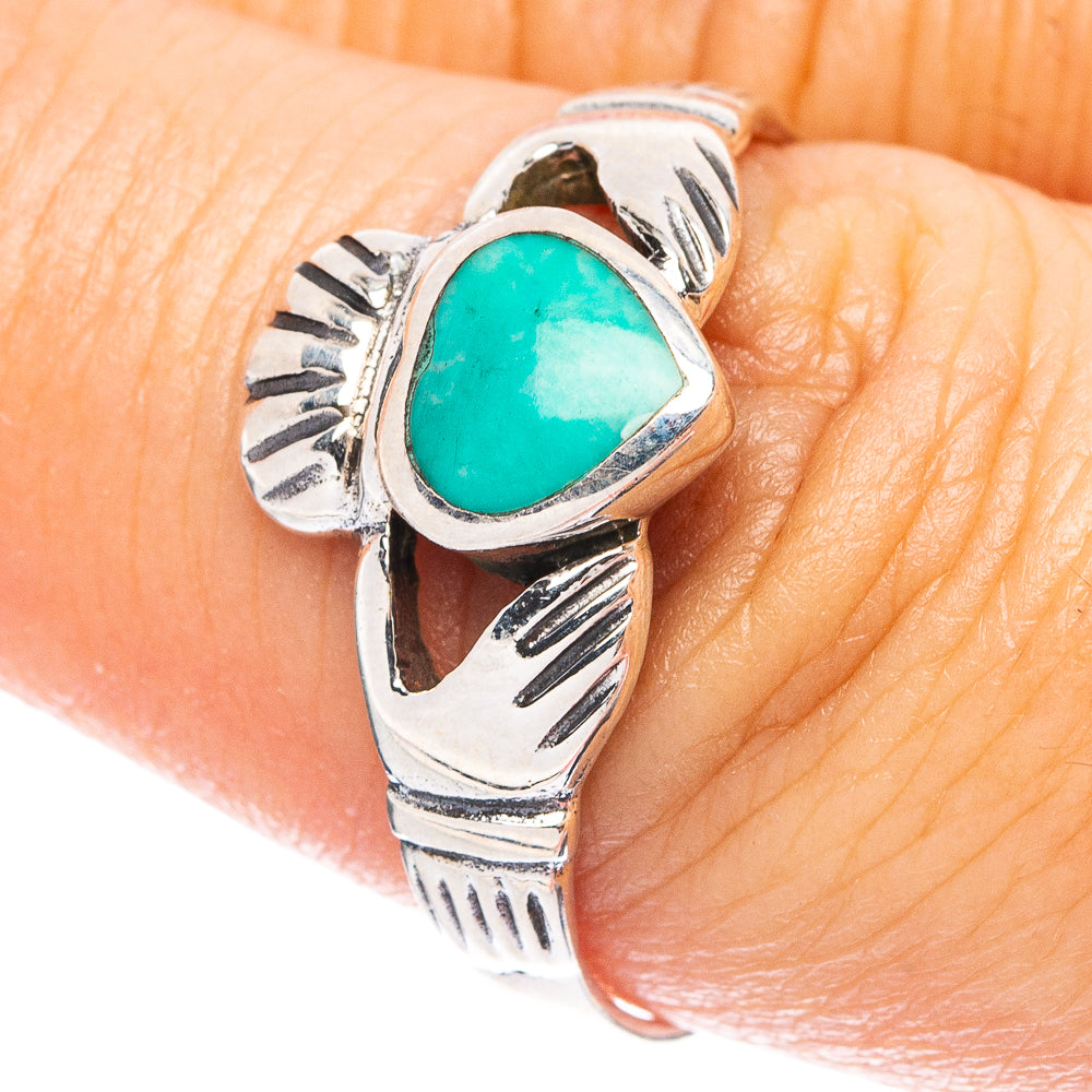 Rare Arizona Turquoise Heart Ring Size 8.75 (925 Sterling Silver) R4891