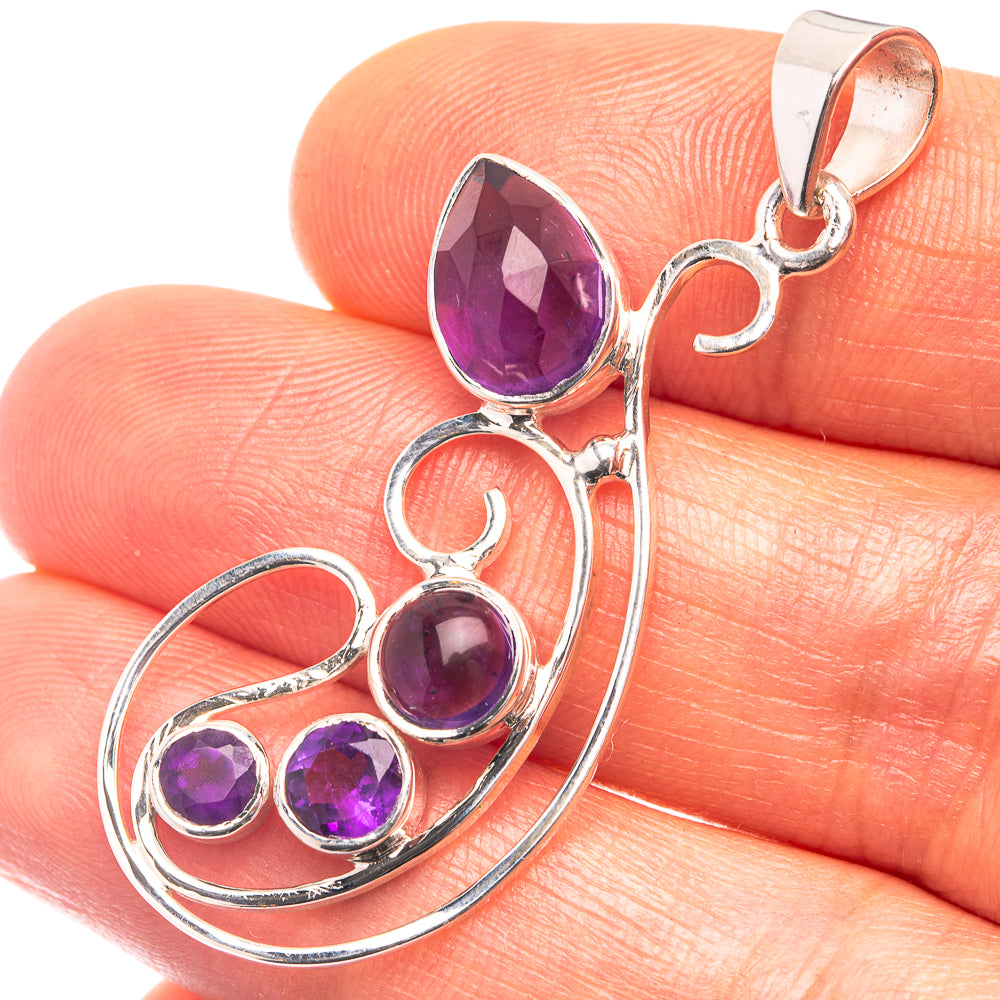 Premium Signature Amethyst Pendant 1 7/8" (925 Sterling Silver) P38757