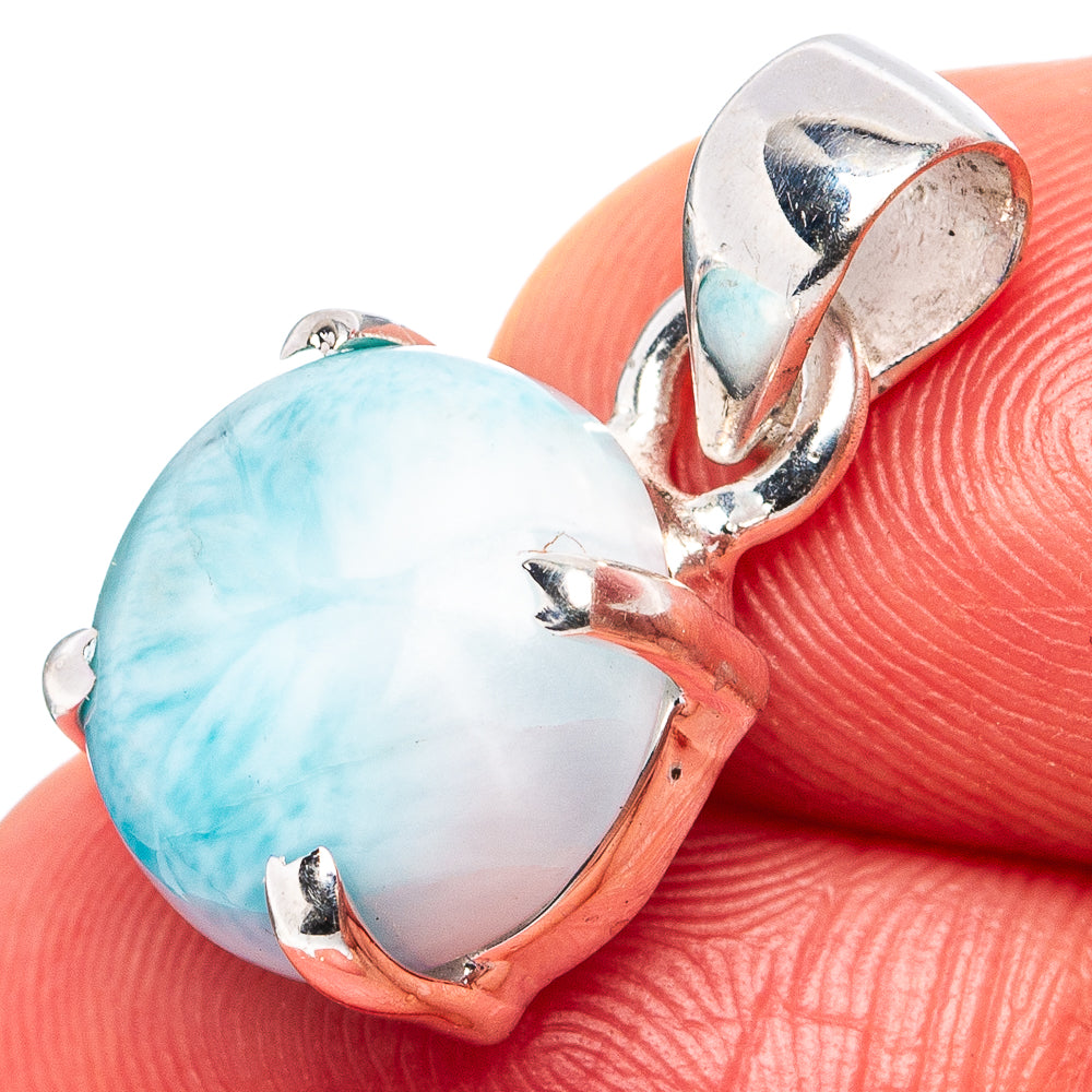 Larimar Dainty Pendant 3/4" (.925 Sterling Silver)