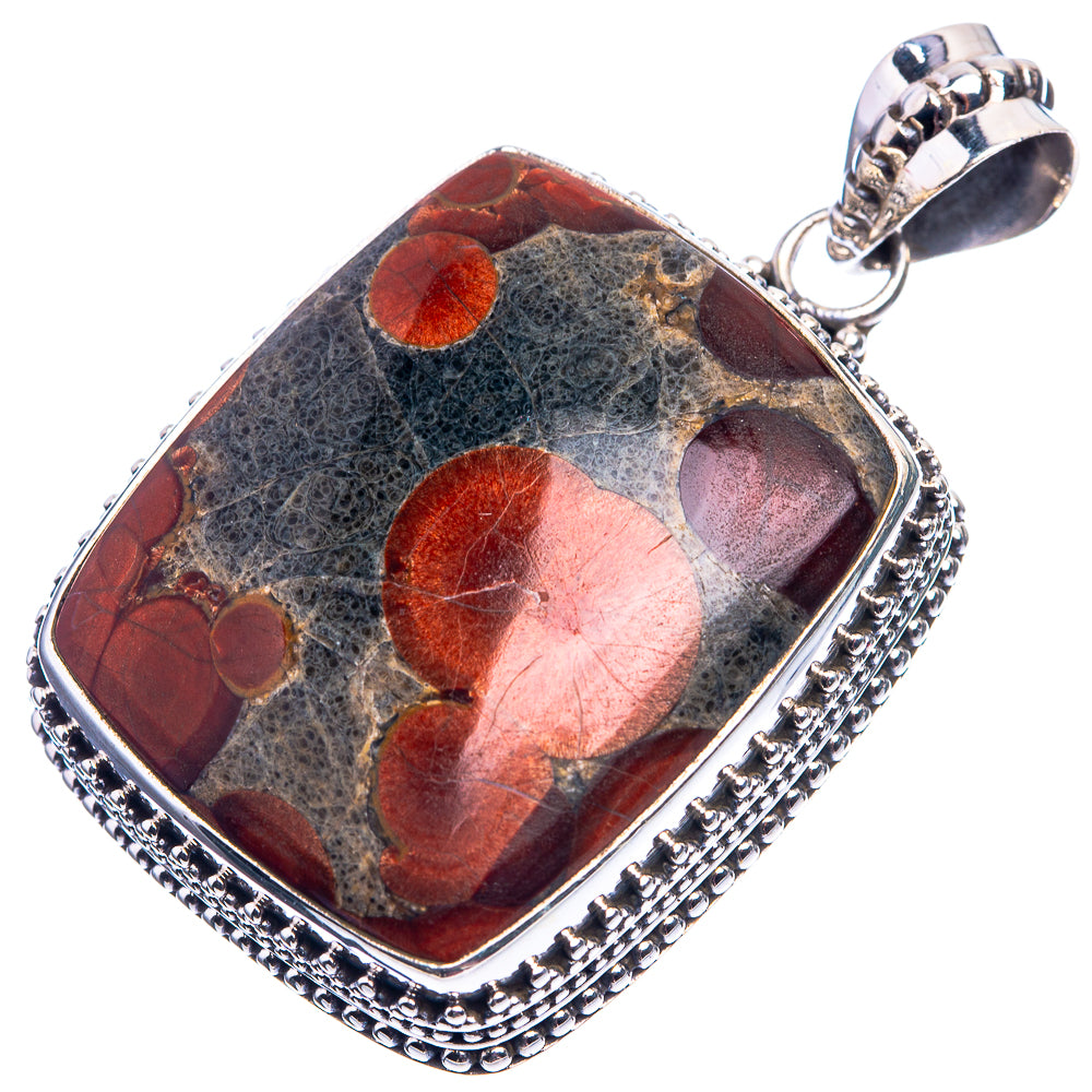Poppy Jasper Pendant 1 3/4" (925 Sterling Silver) P38895