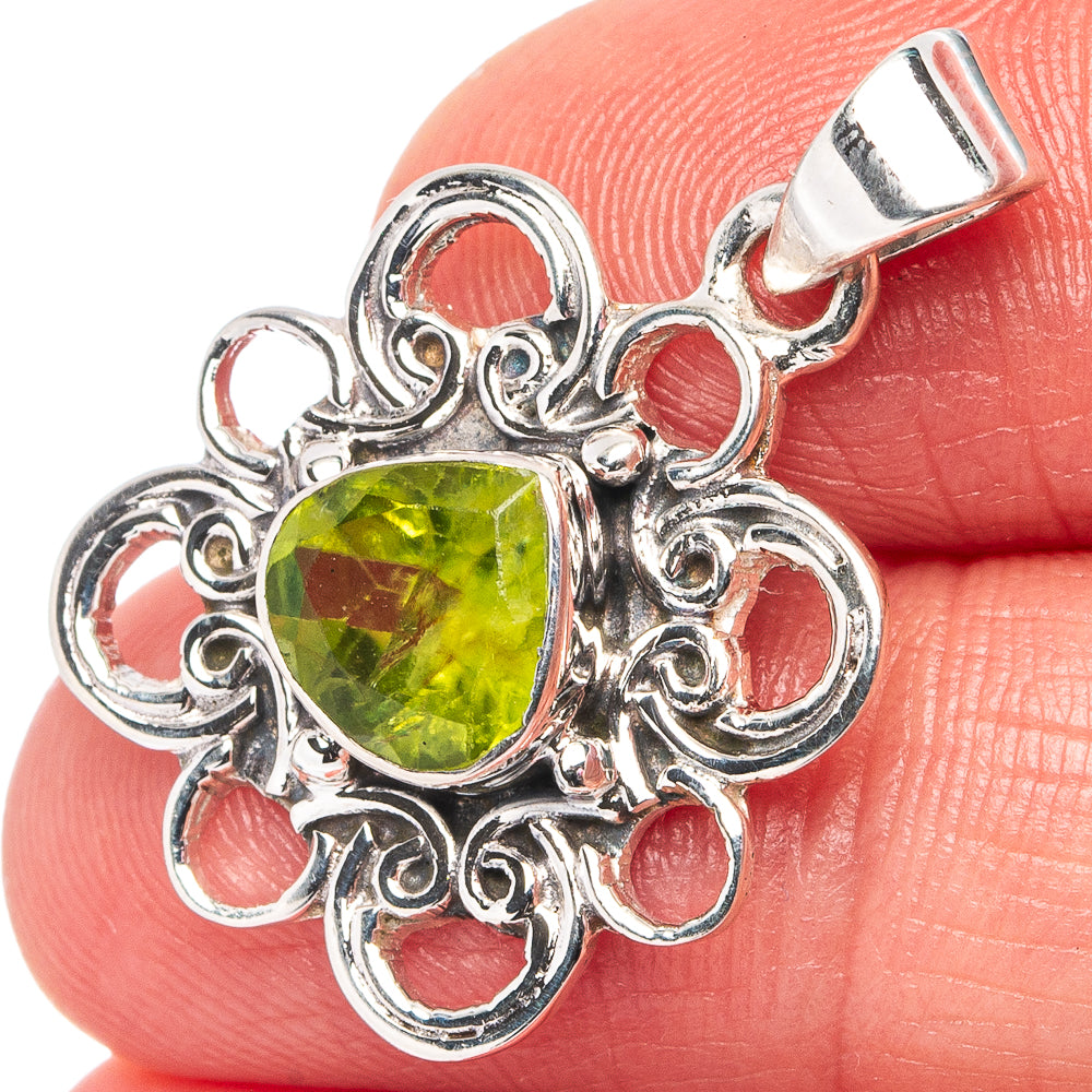 Premium Peridot Pendant 1 1/8" (.925 Sterling Silver)